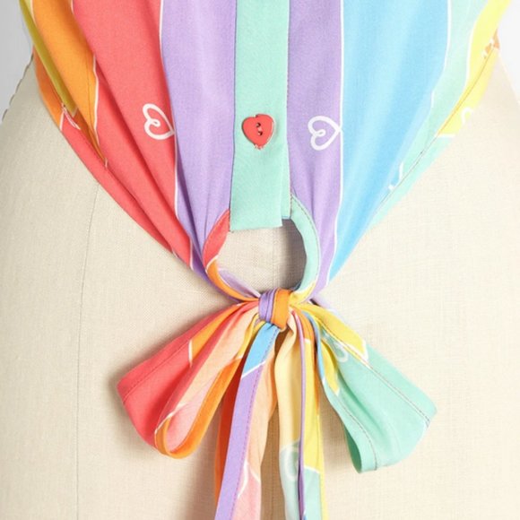 Modcloth Collectif Prismatic Tie Front Blouse - Picture 3 of 11